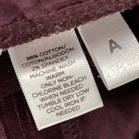 Loft Wine Corduroy Skinny Pants Size 4 - Picture 6 of 10